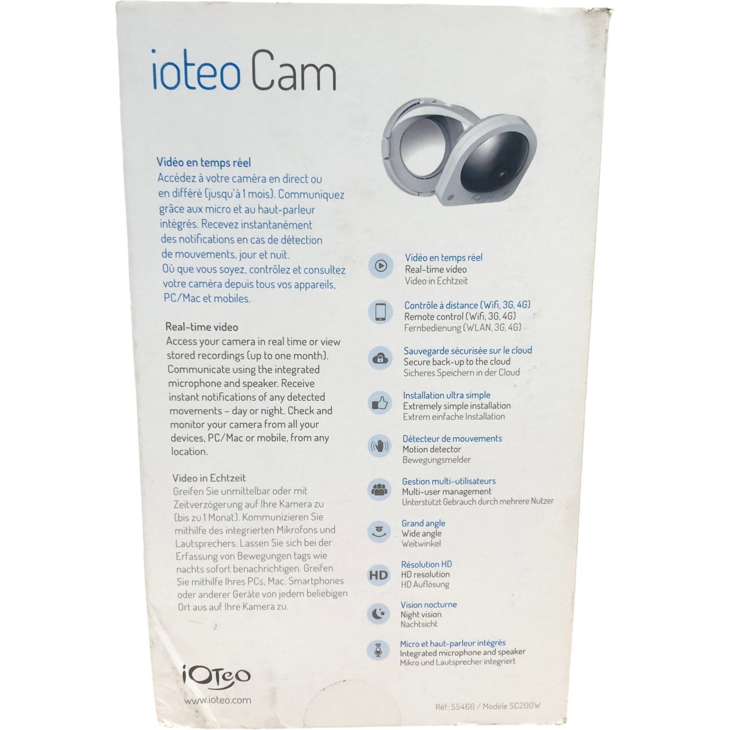 ioteo SC200 Cam Home Video Security HD 720p WiFi Camera Night Vision 2 Way Audio
