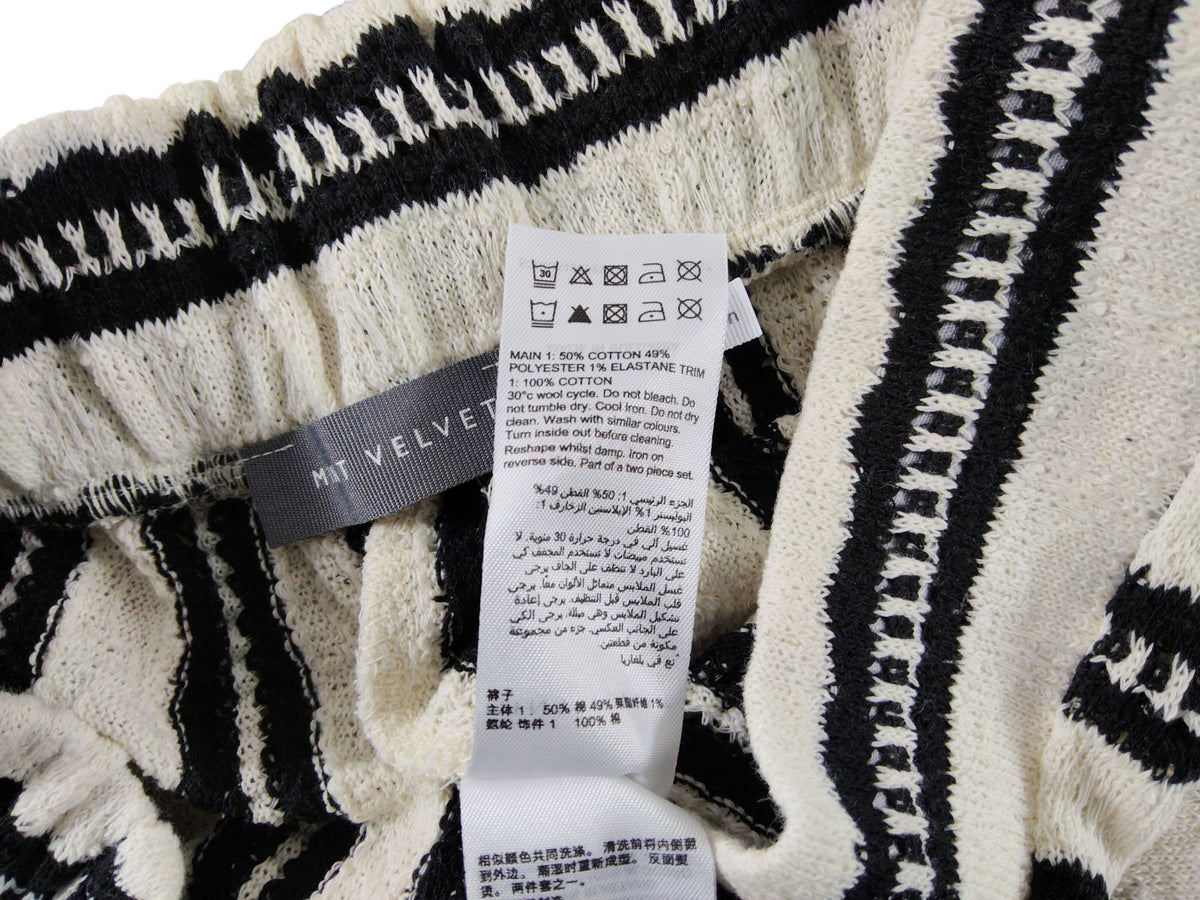 Women's Striped Shorts Casual Summer Loungewear Black White Size Small