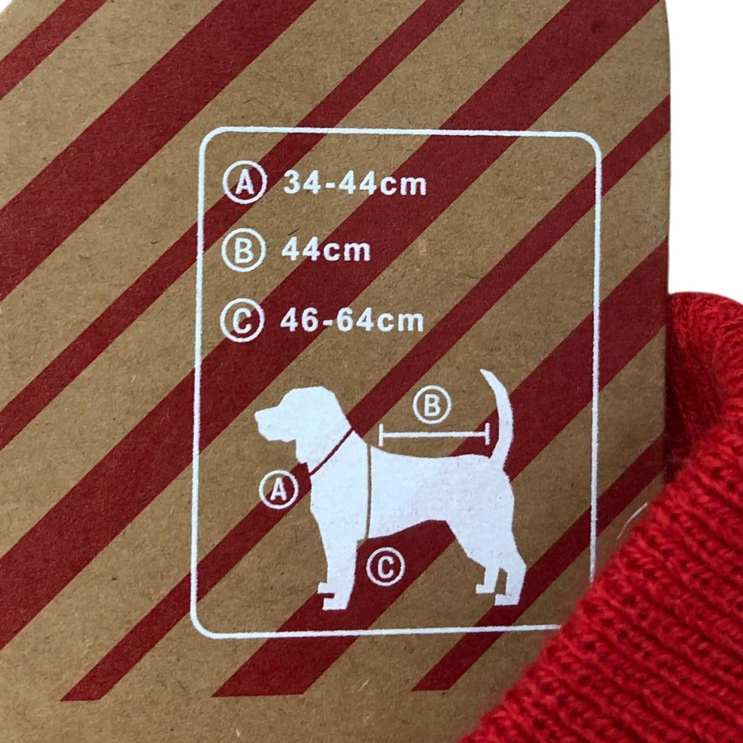 Pet Christmas Sweater Red Gingerbread Design Warm Knit M
