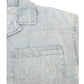 River Island Short Sleeve Shirt Kids 11-12 Years Blue Denim Floral Print
