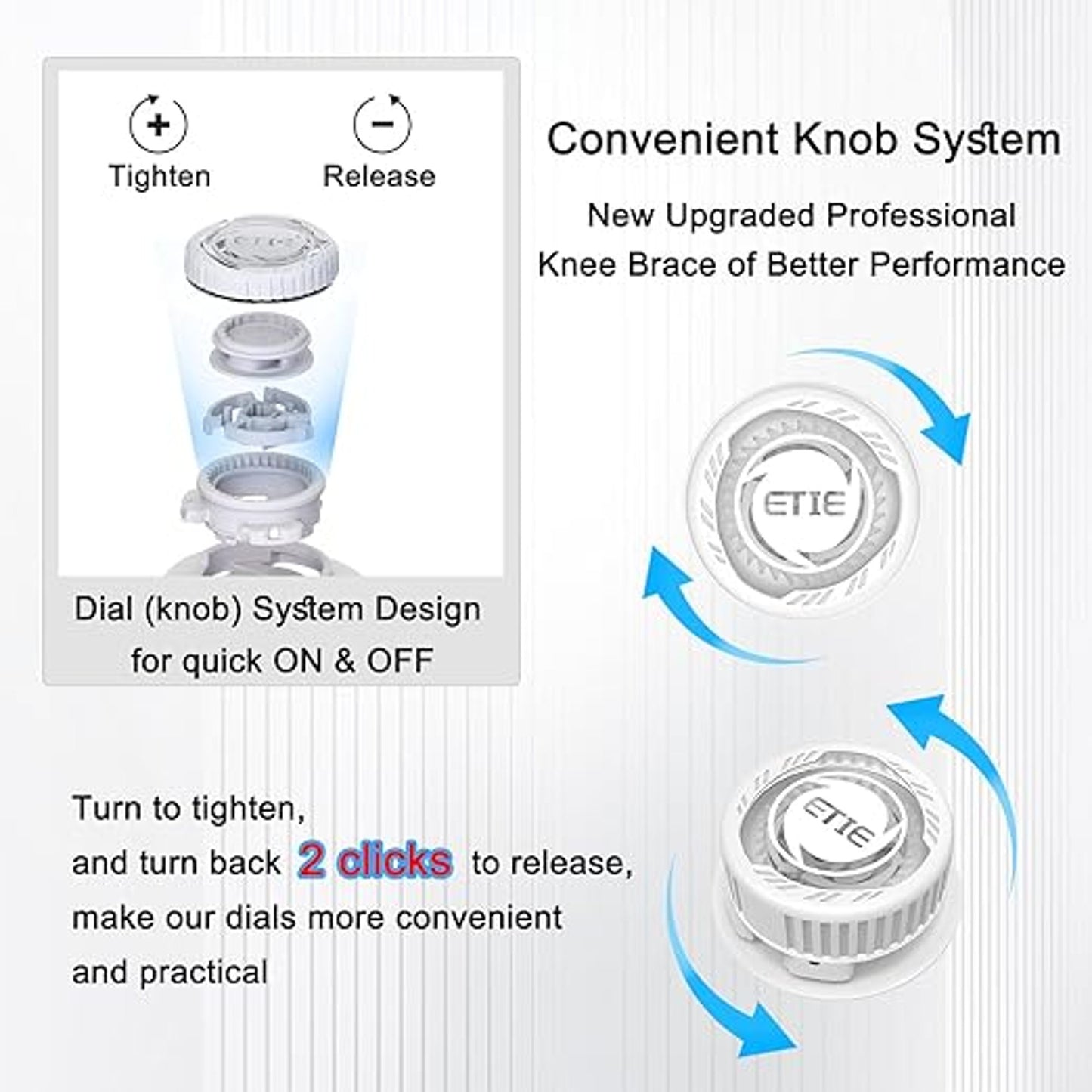 Kuangmi Knob Knee Brace for Pain Relief,Knee Support with Patella Gel Pad W-L-XL