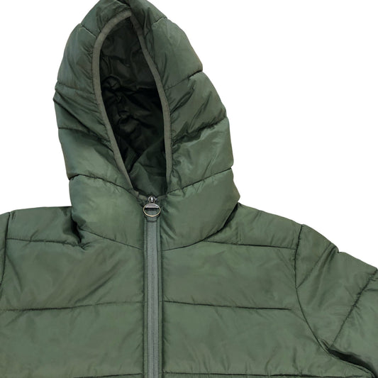 Barbour Puffer Jacket Green Women's Hooded Size 16 Quilted Outerwear