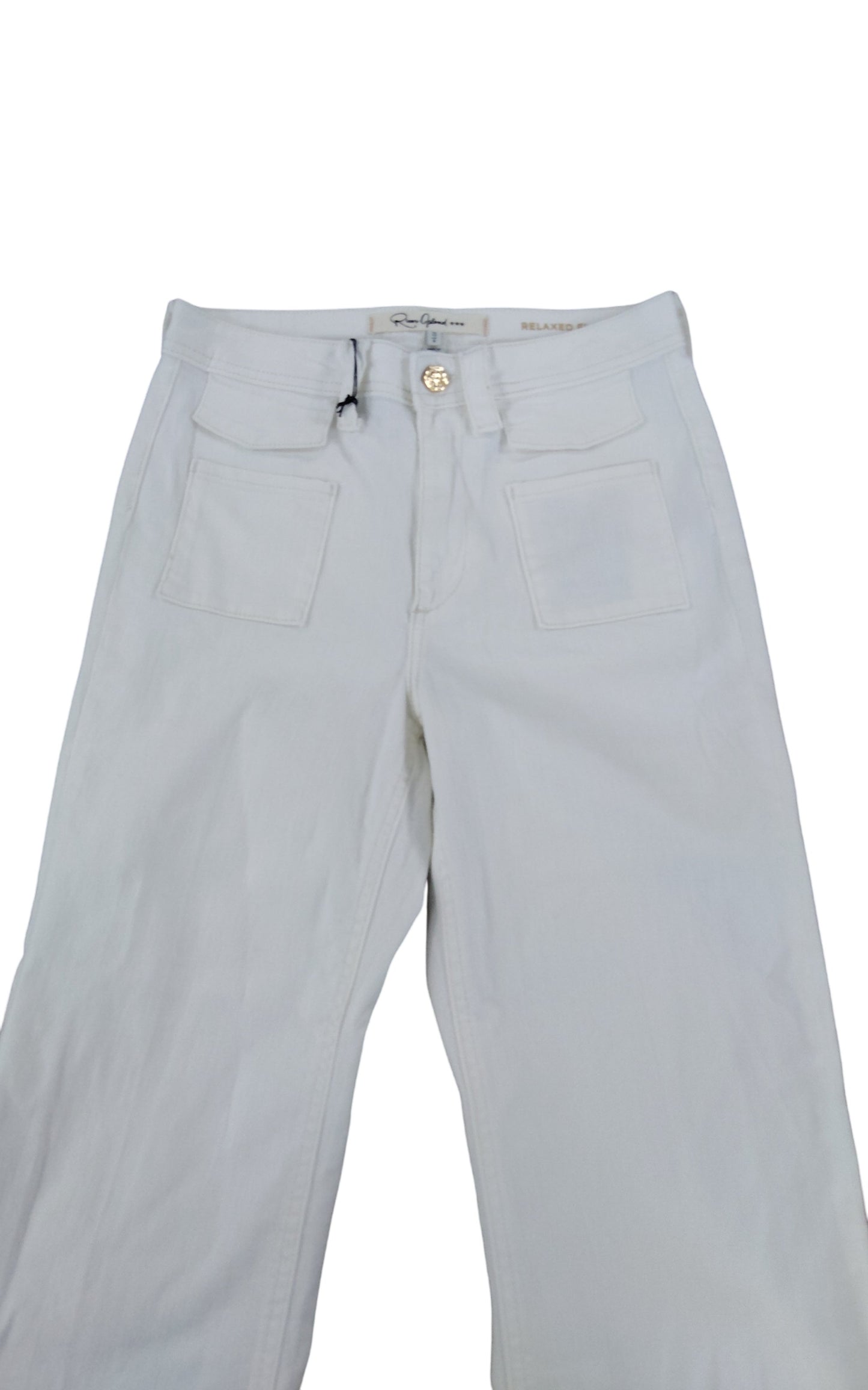 River Island Relaxed Fit White Jeans UK12 Women's Denim Casual Trousers