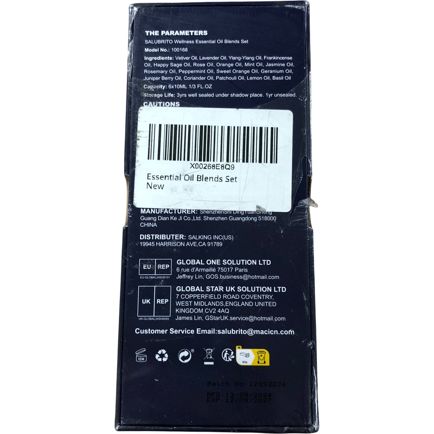 Salubrito Wellness Essential Oil Blends Set 6x10ml Aromatherapy Gift Set