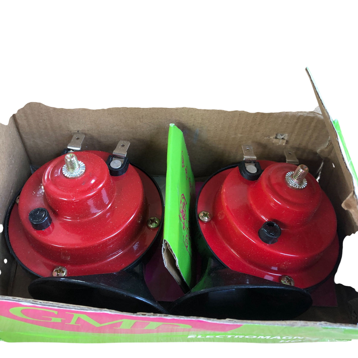 GMP 12V 110db Loud Snail Air Horn Dual Tone Universal Electromagnetic Horns