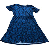 Crew Clothing Company Floral Dress UK12 Women's Short Sleeve Navy Blue