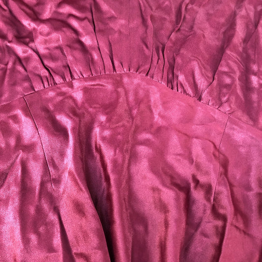 Baukjen Midi Dress Viscose Burgundy Size 16 Women's Short Sleeve Elegant