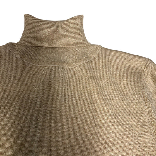 River Island Women's Size 8 Gold Sparkly Turtleneck Sweater