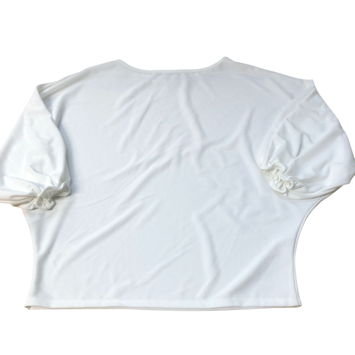 River Island White Puff Sleeve Blouse Women's Size Small Polyester Elegant Top