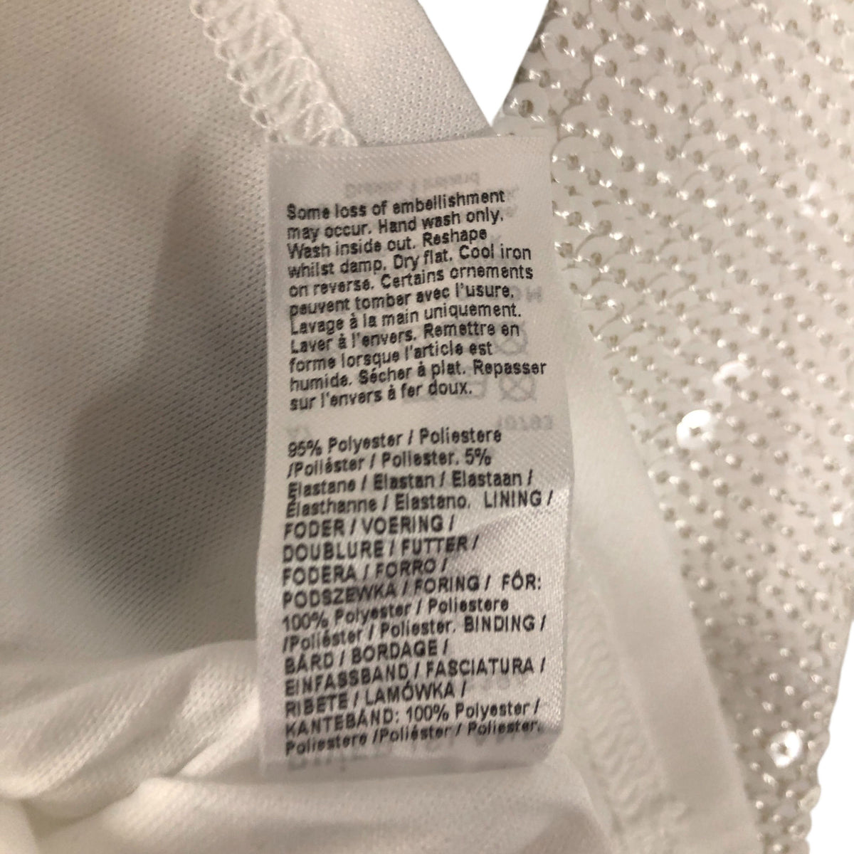 River Island  White Sequin Tank Top UK10 Women's Casual Sleeveless Fashion
