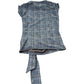 River Island Women's Checked Blouse Stylish Short Sleeves Tie Front Tops