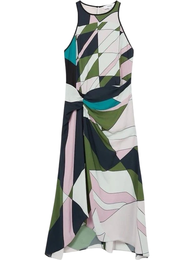 Avia Geometric Print Maxi Dress Multicolour Sleeveless Elegant Size 6