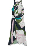 Avia Geometric Print Maxi Dress Multicolour Sleeveless Elegant Size 6