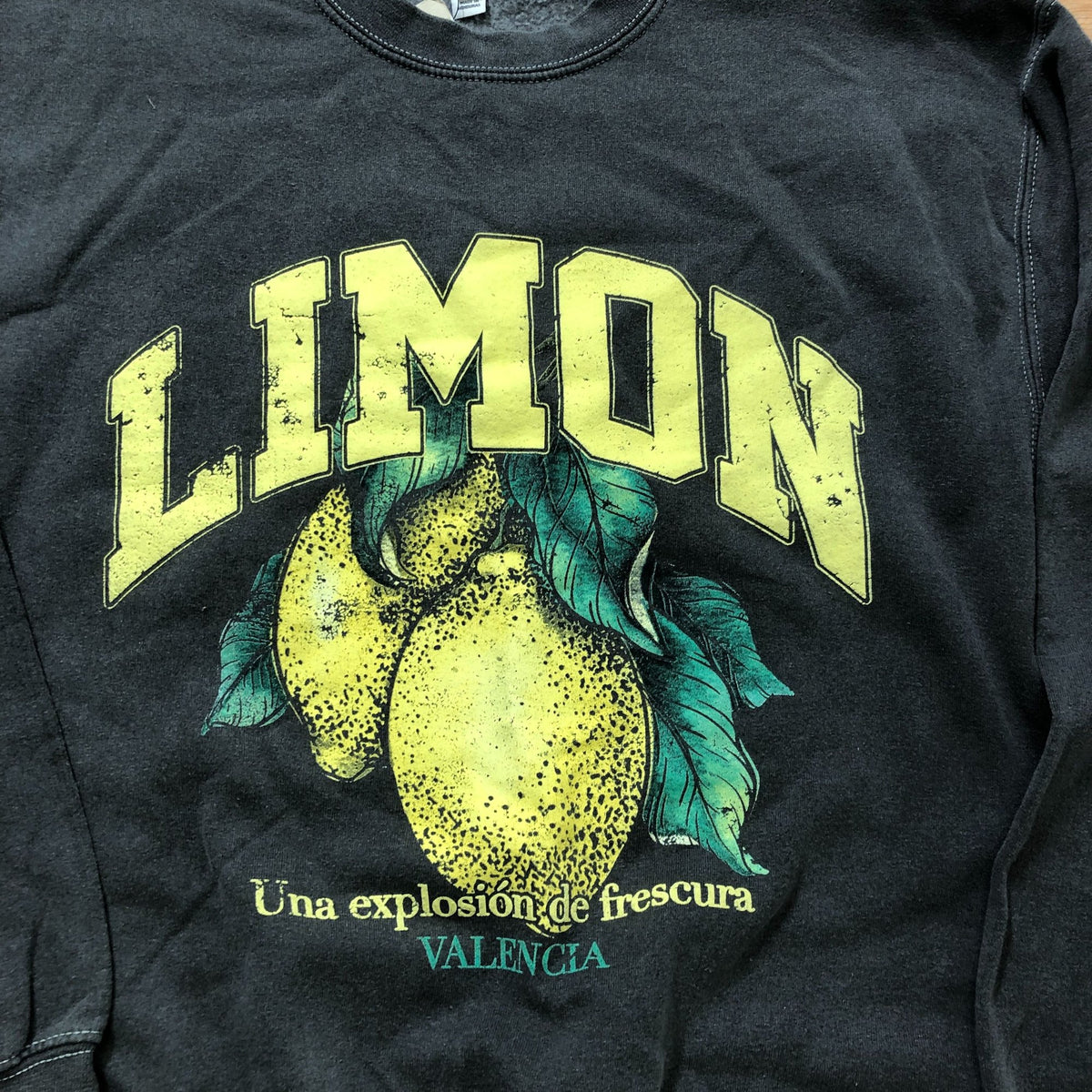 River Island Limon Sweatshirt XS Women's Graphic Printed Cotton Blend Charcoal