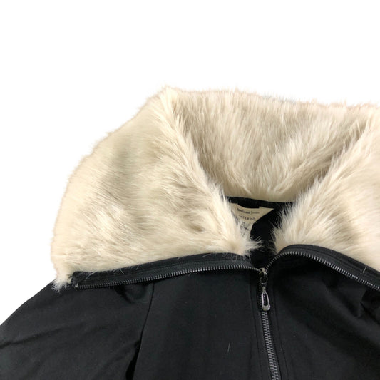 River Island Black Faux Fur Trim Jacket UK XS Women's Casual Zip Up Jacket