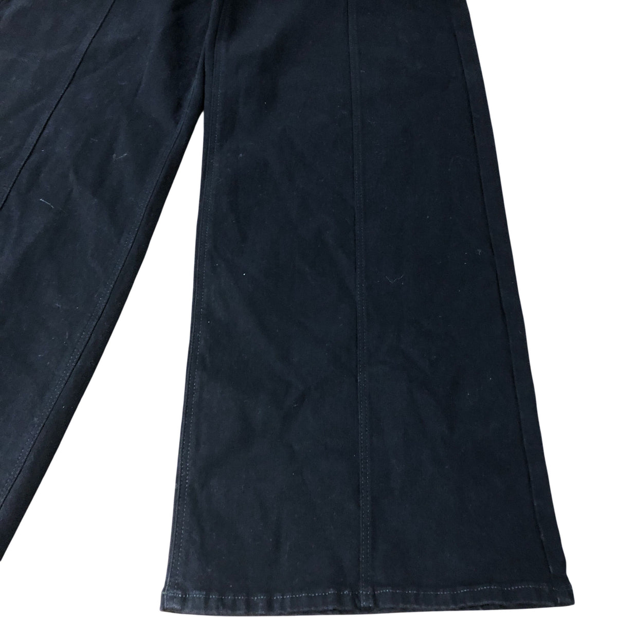 Wide Leg Black Trousers Women UK8 Long