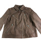 Branded Tan Brown Leather Biker Jacket UK18
