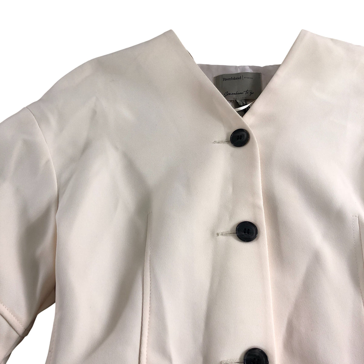 River Island UK12 Women's Cream Blazer