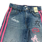 River Island Straight Jeans 8Yrs Girls Mid Rise Love Print Denim