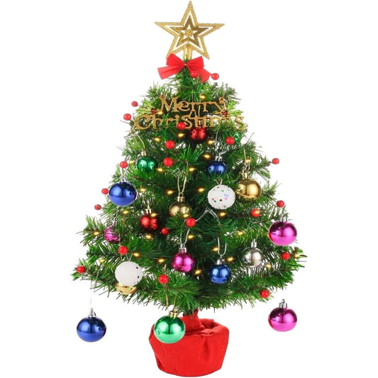 Tabletop Mini Christmas Tree With Seasonal Decorations