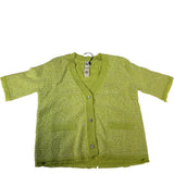 River Island Size 6 Women's Lemon Green Short Sleeve Button Cardigan