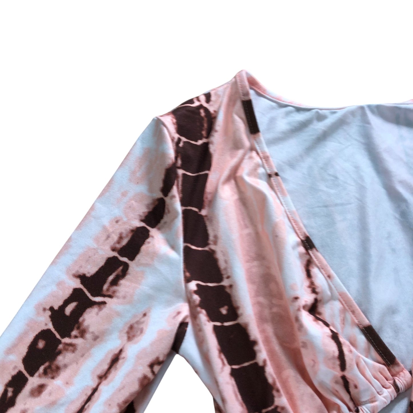 Shein Long Sleeve Cut Out Dress Women's Pink Tie Dye Detail XS