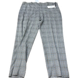 River Island Check Trousers Size 44W Men's Slim Fit Grey Wool Blend