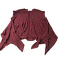 Blouse Women Sleeveless Button Detail Pleated Design Burgundy Medium