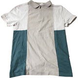 Boy's Polo Shirt Zip Up Colour Block Cotton Casual Wear 15 Years