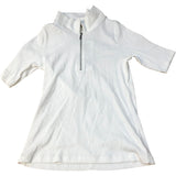 Baukjen Zip Neck Top UK6 Women's Short Sleeve Organic Cotton White Blouse