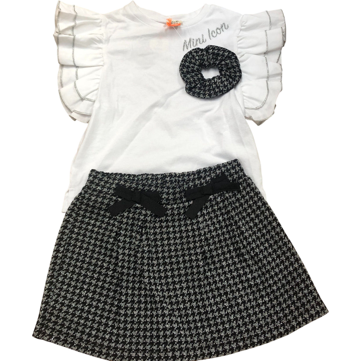 River Island Icon Girls Outfit Set 3 Piece Top Skirt Hair Tie Set Size 2/3 Years