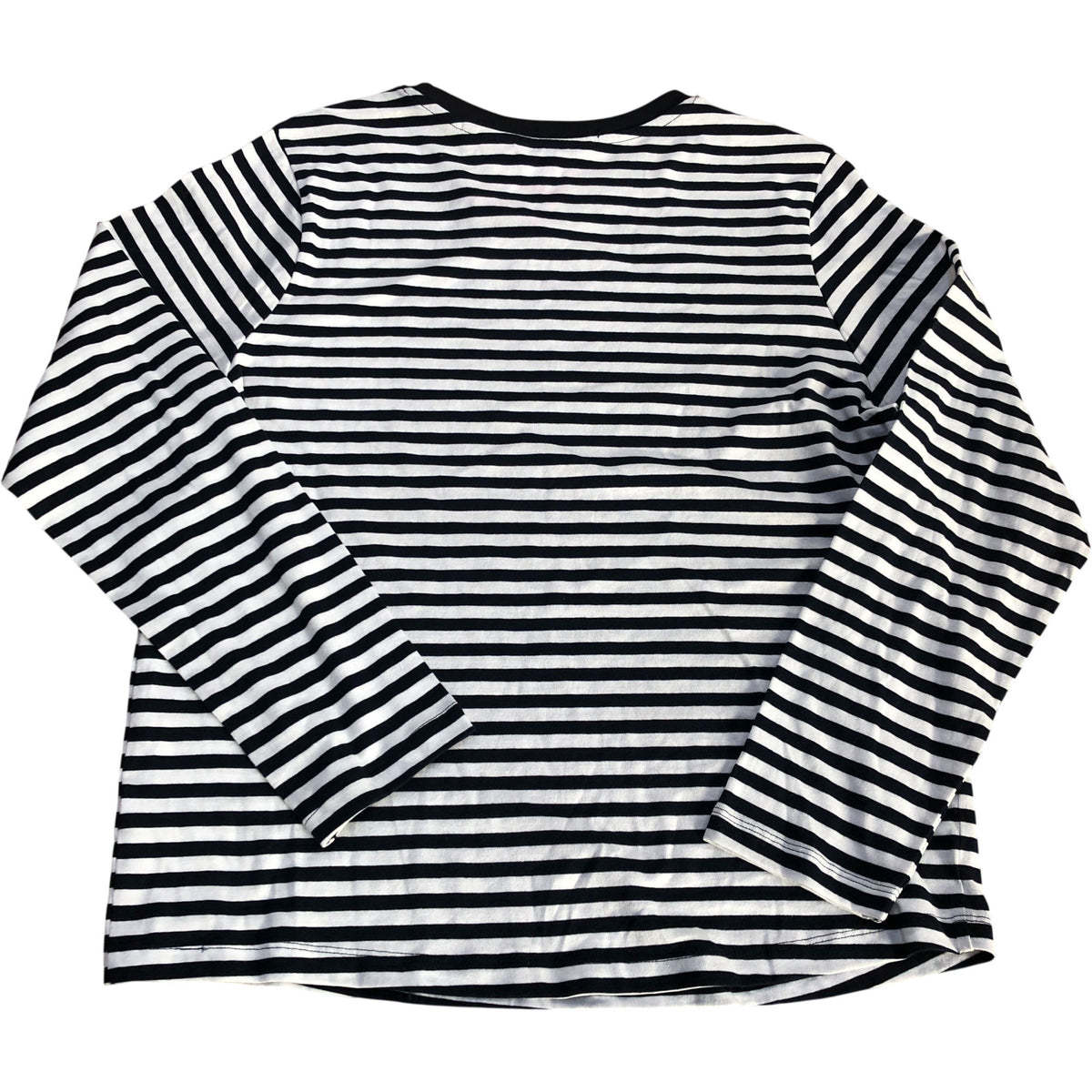 Long Sleeve Black & White Striped Top Size 14