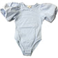 River Island Girls Blue Puff Sleeve Bodysuit Size 5-6 Years Stretchy Cotton