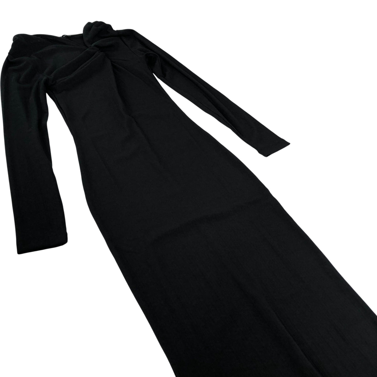 River Island Long Sleeve Dark Grey Dress XS Women's Elegant Twist Design