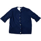 Navy Blue Short Sleeve Button Up Knit Cardigan Size XS