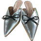 Vicenza Maeve Bow Mules UK5 Women's Silver Pointed Toe Heels