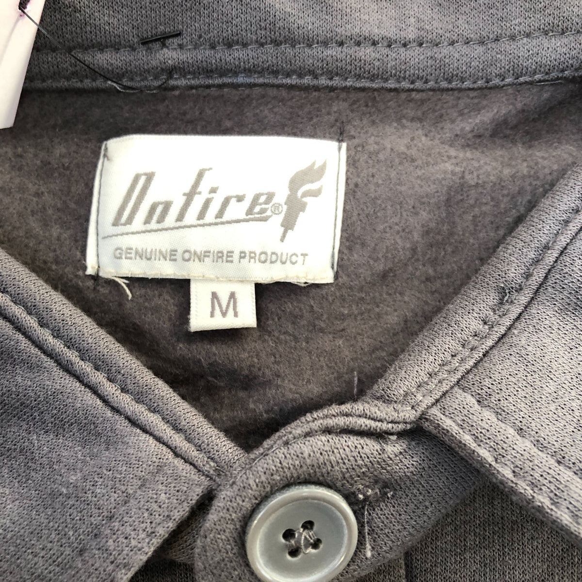Onfire Long Sleeve Button Shirt Grey Size M