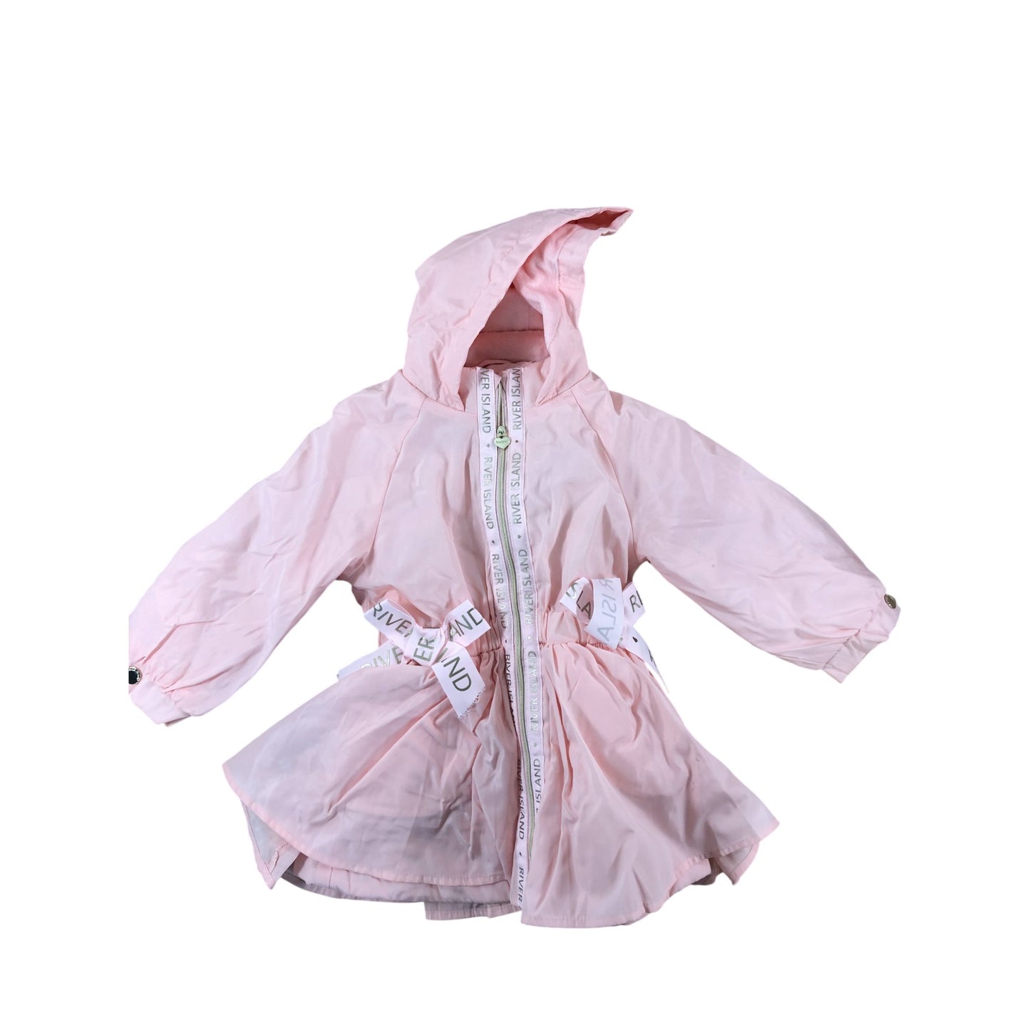 River Island Pink Hooded Coat 18 24 Months Baby Girls Quilted Outerwear