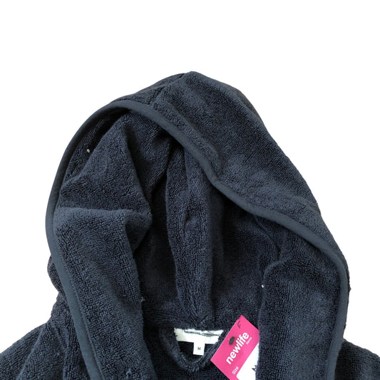 The White Company Organic Cotton Hooded Robe Charcoal Grey Soft XL