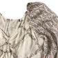 Floral Print Maxi Dress Size 16 Women's Long Sleeve Tiered Cream Cotton