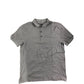 AllSaints Slim Fit Polo Shirt Large Men's Grey Short Sleeve Cotton