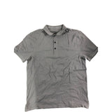 AllSaints Slim Fit Polo Shirt Large Men's Grey Short Sleeve Cotton