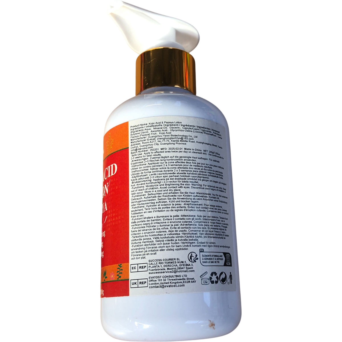 Darliss Kojic Acid Lotion Plus Papaya 200g Moisturising Cream