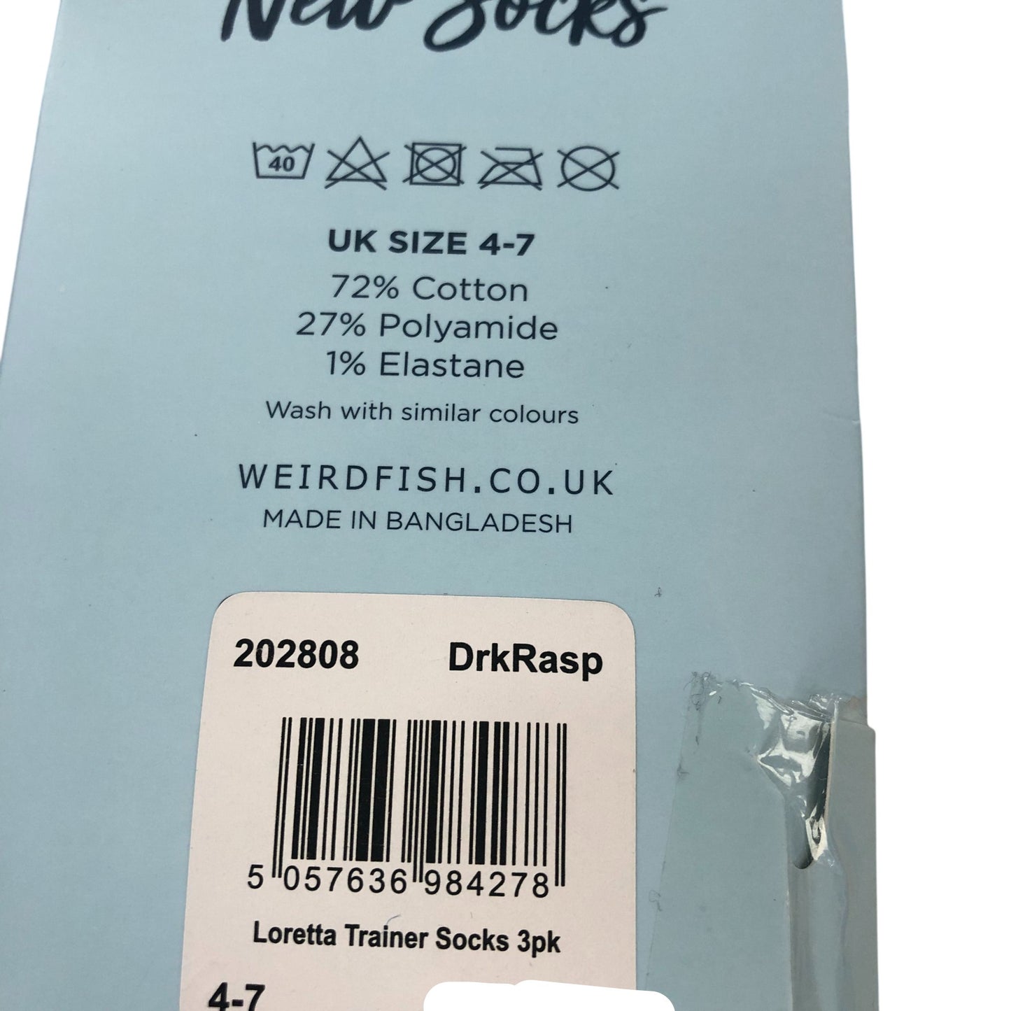 Weird Fish Loretta Trainer Socks 3pk UK4-7 Multicoloured Striped Cotton Socks