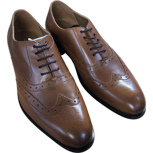 River Island Leather Brogue Shoes Mens Tan Oxfords Classic Style