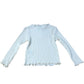 River Island Long Sleeve Ribbed Top Girls White Size 2-4 Years Stretchy Style