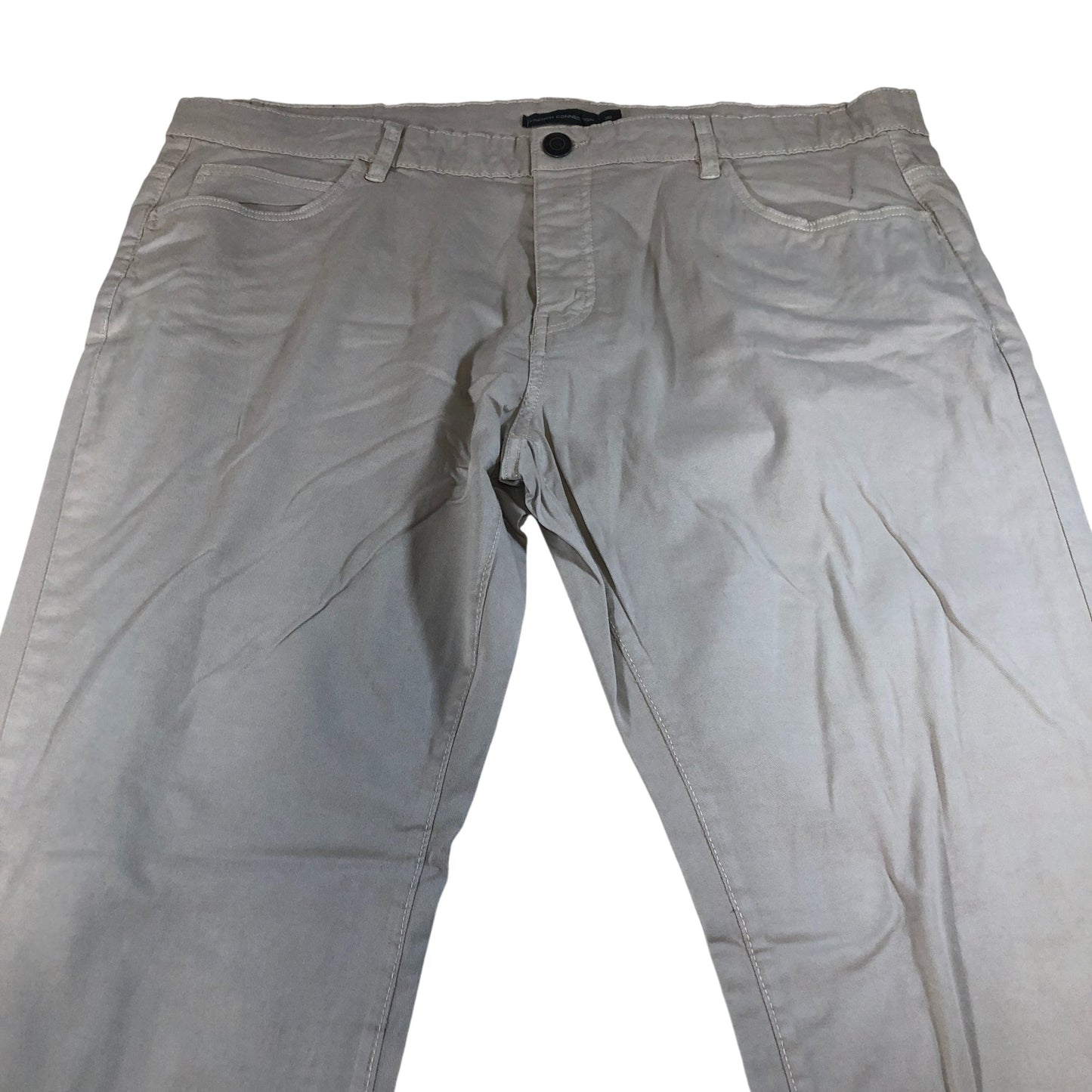 French Connection Chinos 40W 30L Men's Beige Cotton Trousers