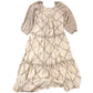 Floral Print Maxi Dress Size 16 Women's Long Sleeve Tiered Cream Cotton