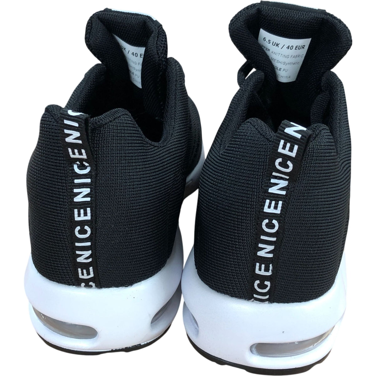 Women's Black Trainers Lightweight Comfortable Sneakers UK 6.5