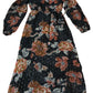 River Island Floral Maxi Dress Women's Long Sleeve Black Embroidered Style - 8